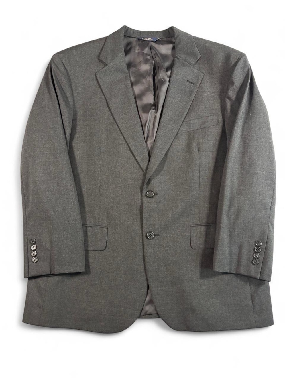 Brooks Brothers Brooksease 100% Wool Suit Jacket Blazer Charcoal Gray USA Made